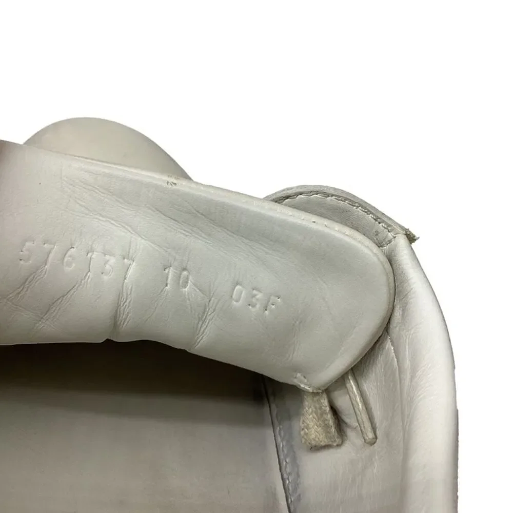 Gucci Ace Blade Distressed Sneakers in White Leather